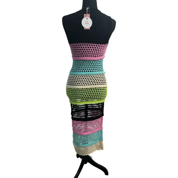 NWT! PQ Swim Midnight Perry Crochet Knit Maxi Dress  - Size XS/S - Picture 6 of 9